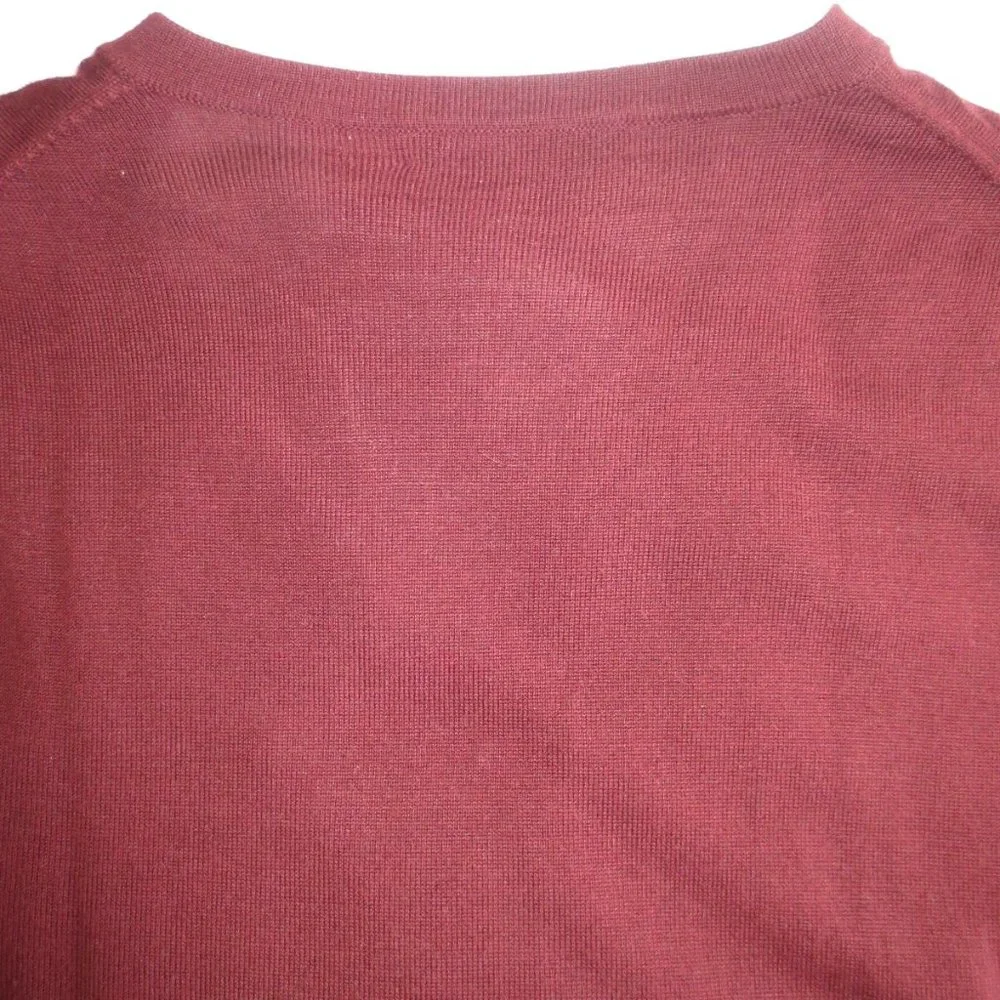 4/$14 SALE MURANO mens ARGYLE sweater V-NECK burgundy MARROON SIZE Large